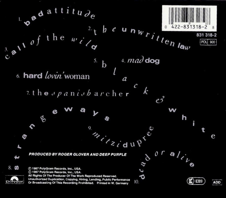 DEEP PURPLE - THE HOUSE OF BLUE LIGHT (CD) (1987)