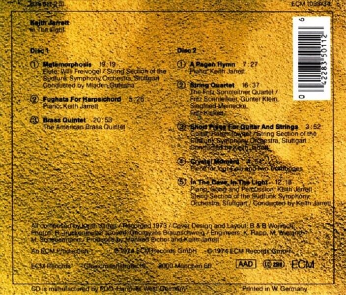 KEITH JARRETT - IN THE LIGHT (2 CD) (1974)