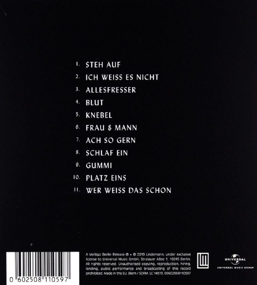 LINDEMANN - F&M (CD) (2019)