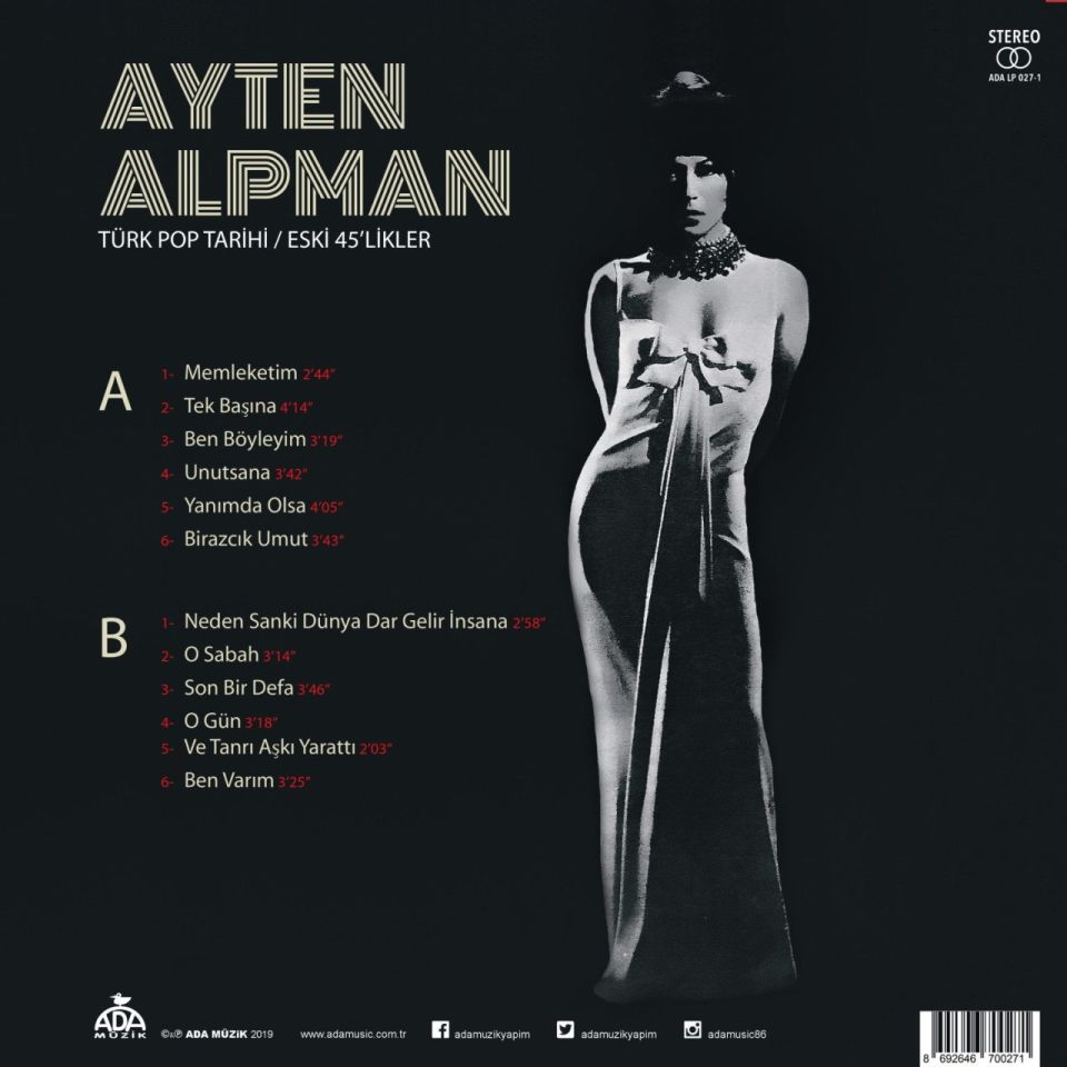 AYTEN ALPMAN - TÜRK POP TARİHİ / ESKİ 45’ LİKLER (LP)