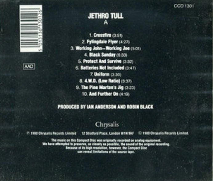 JETHRO TULL - A (1980) (CD)
