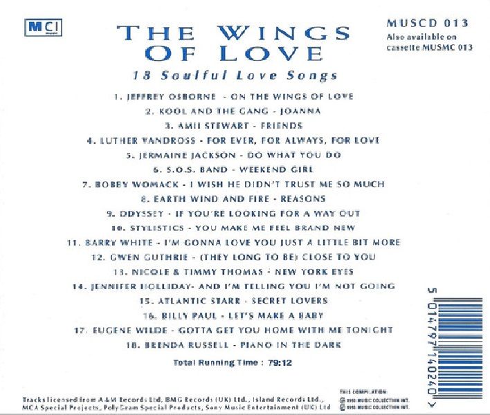 THE WINGS OF LOVE - VARIOUS (CD) (1993)