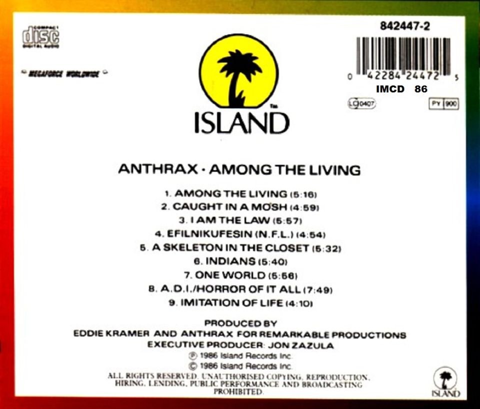 ANTHRAX - AMONG THE LIVING (CD)(1986)