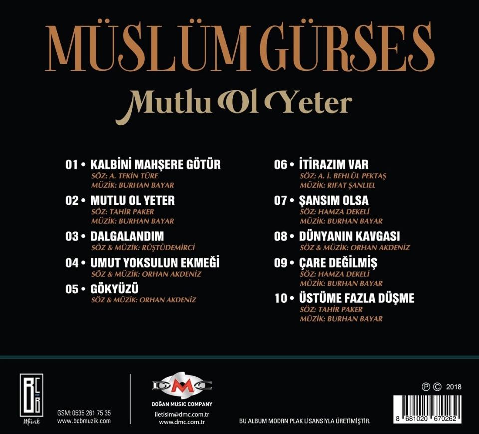 MÜSLÜM GÜRSES - MUTLU OL YETER (CD)