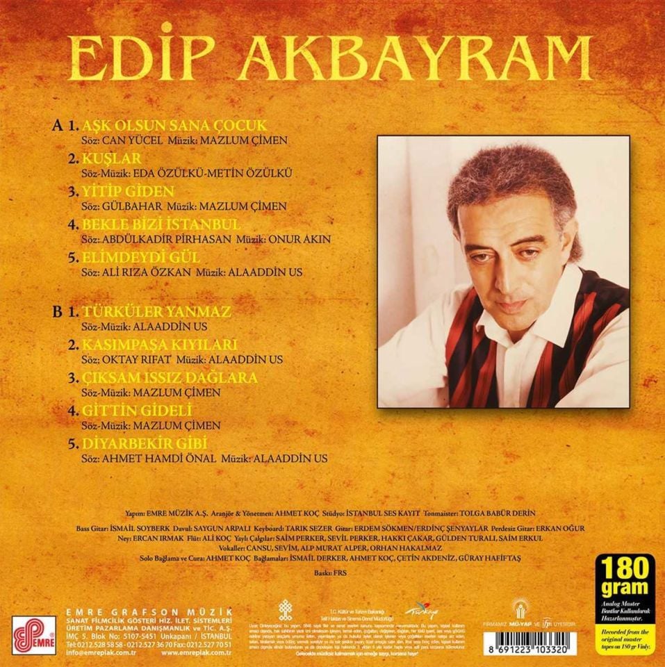 EDİP AKBAYRAM - TÜRKÜLER YANMAZ (LP)