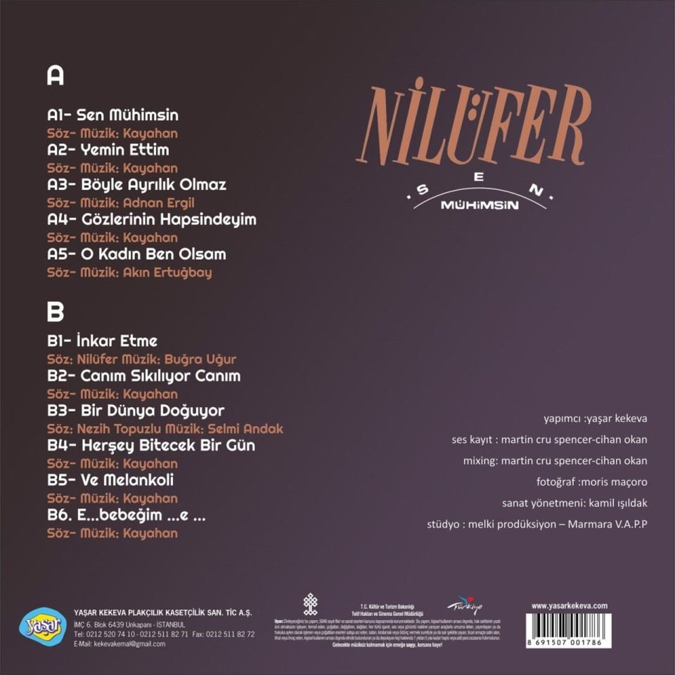 NİLÜFER - SEN MÜHİMSİN (LP)