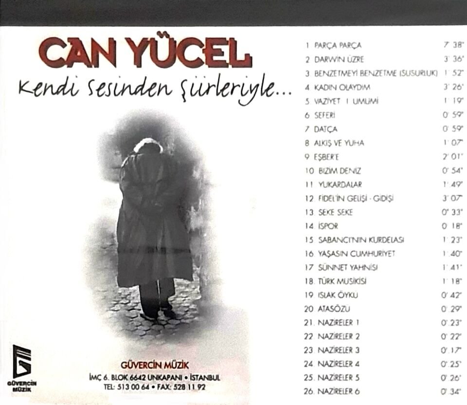 CAN YÜCEL - KENDİ SESİNDEN ŞİİRLERİYLE (CD)