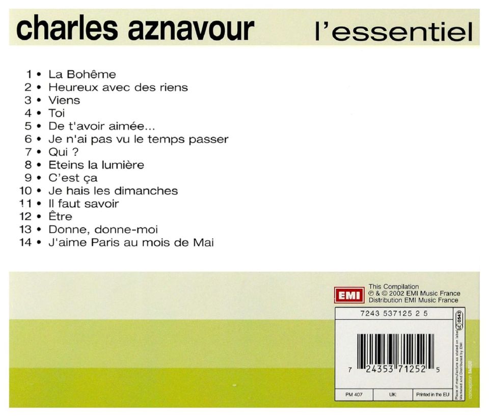 CHARLES AZNAVOUR - L'ESSENTIEL (CD)(2002)