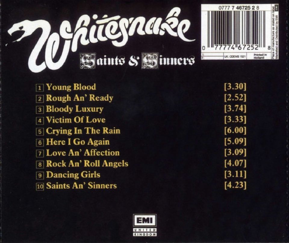 WHITESNAKE - SAINTS & SINNERS (CD) (1982)