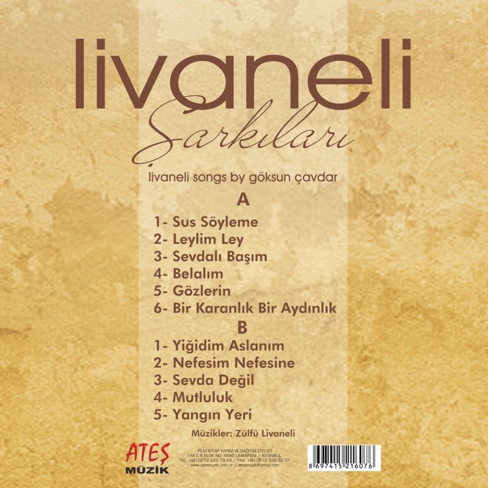 LİVANELİ ŞARKILARI - LİVANELİ SONGS BY GÖKSUN ÇAVDAR (LP)