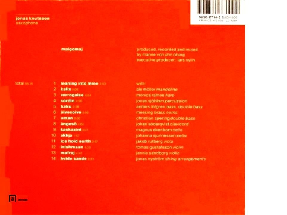 JONAS KNUTSSON - MALGOMAJ (CD) (1997)