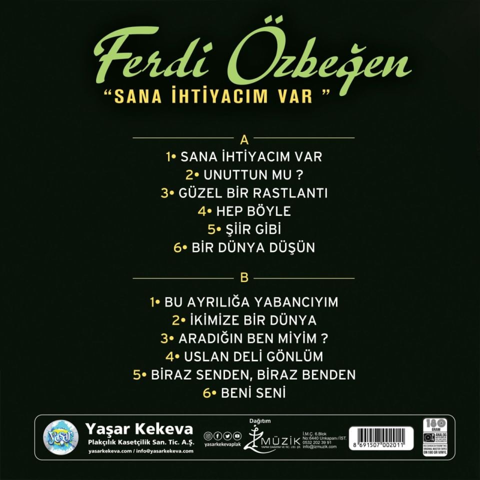 FERDİ ÖZBEĞEN - SANA İHTİYACIM VAR (LP)