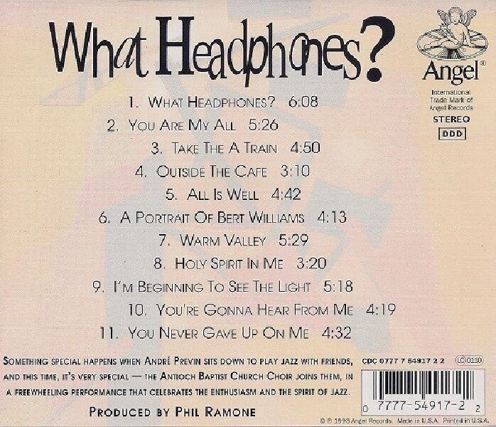 ANDRE PREVIN - WHAT HEADPHONES (CD) (1993)