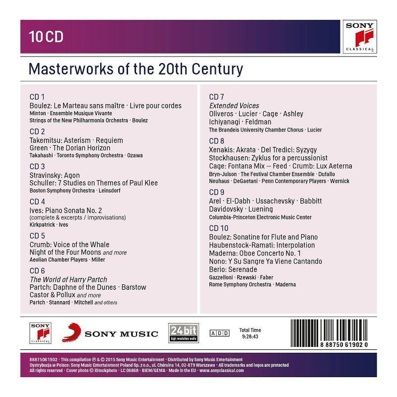 MASTERWORKS OF THE 20TH CENTURY - VARIOUS (10 CD)