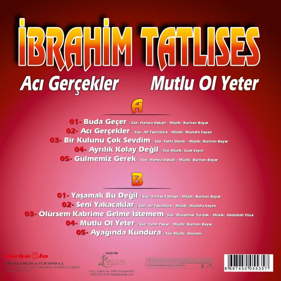 İBRAHİM TATLISES - ACI GERÇEKLER & MUTLU OL YETER (LP)