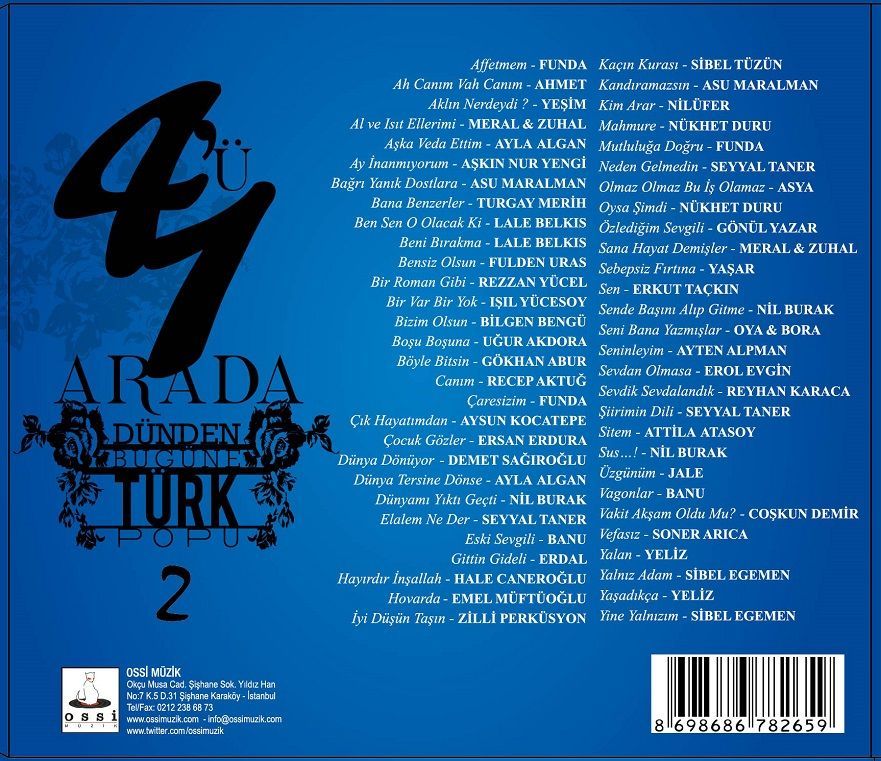 DÜNDEN BUGÜNE TÜRK POPU 2 - 4 ‘Ü 1 ARADA  (4 CD)