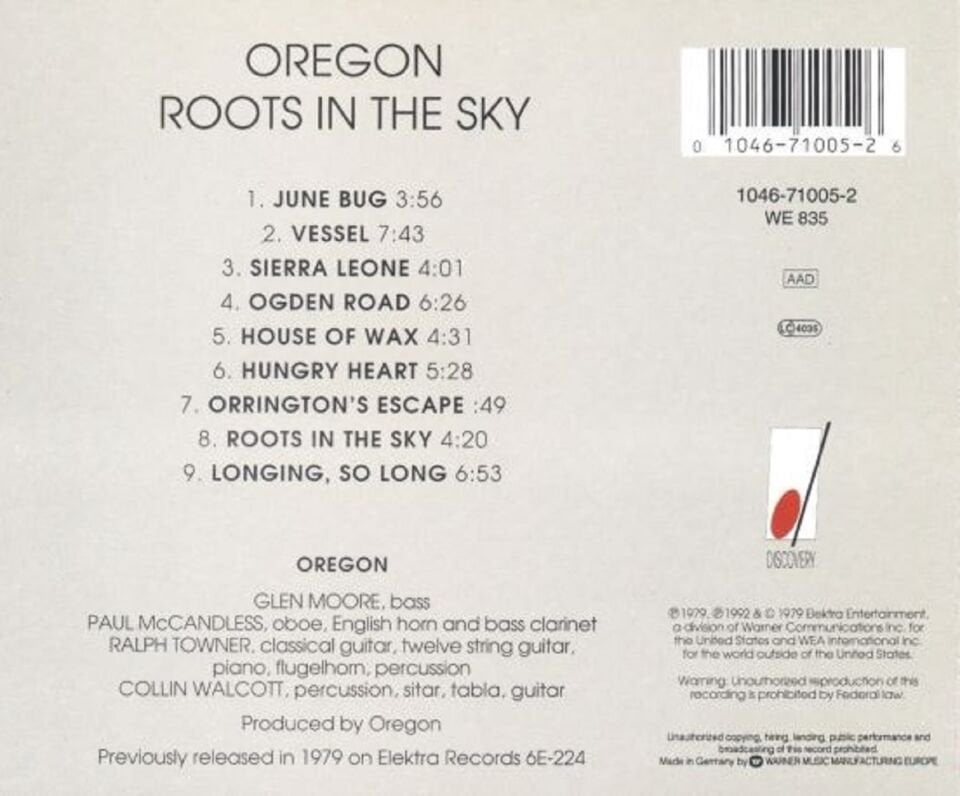 OREGON - ROOTS IN THE SKY (CD) (1992)