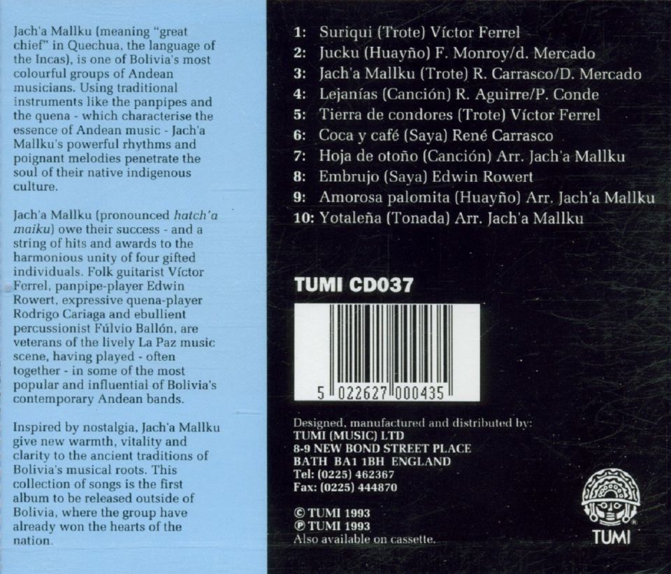 JACH'A MALLKU - GRAN CONDOR (THE MUSIC OF THE ANDES) (CD) (1993)