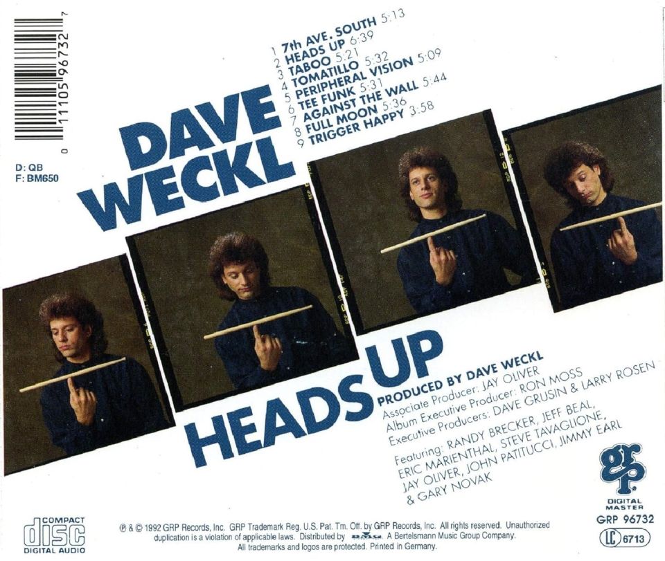DAVE WECKL - HEADS UP (CD) (1992)