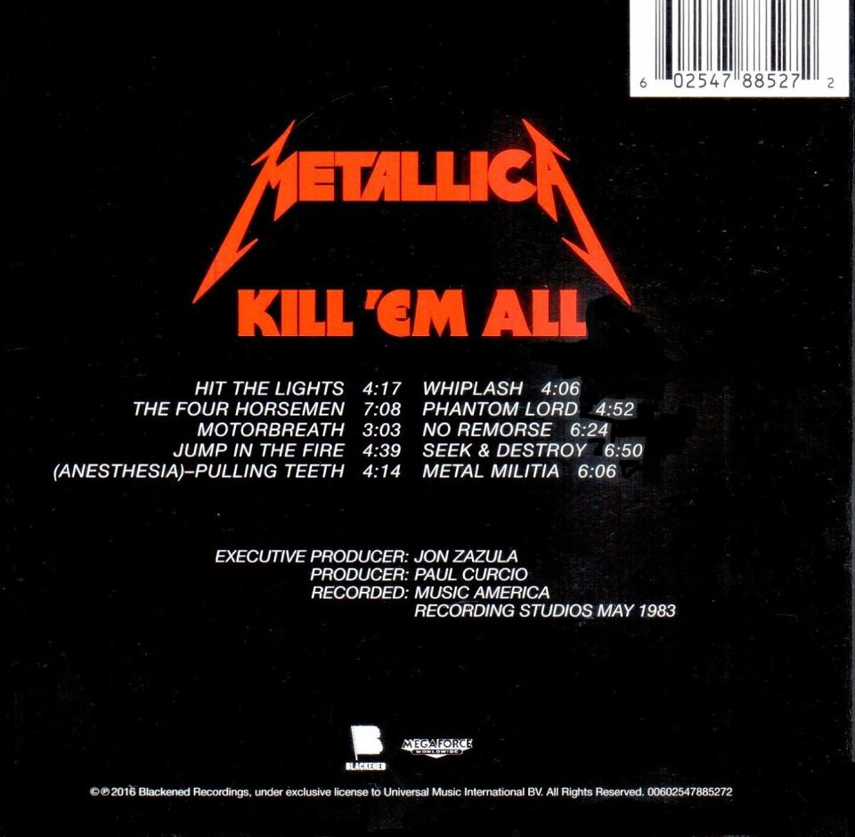 METALLICA - KILL 'EM ALL (CD) (2016)