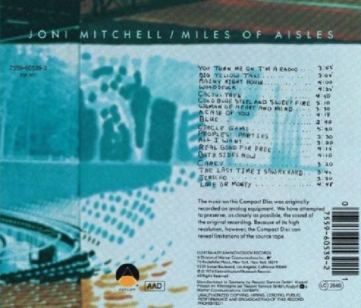 JONI MITCHELL - MILES OF AISLES (CD) (1990)