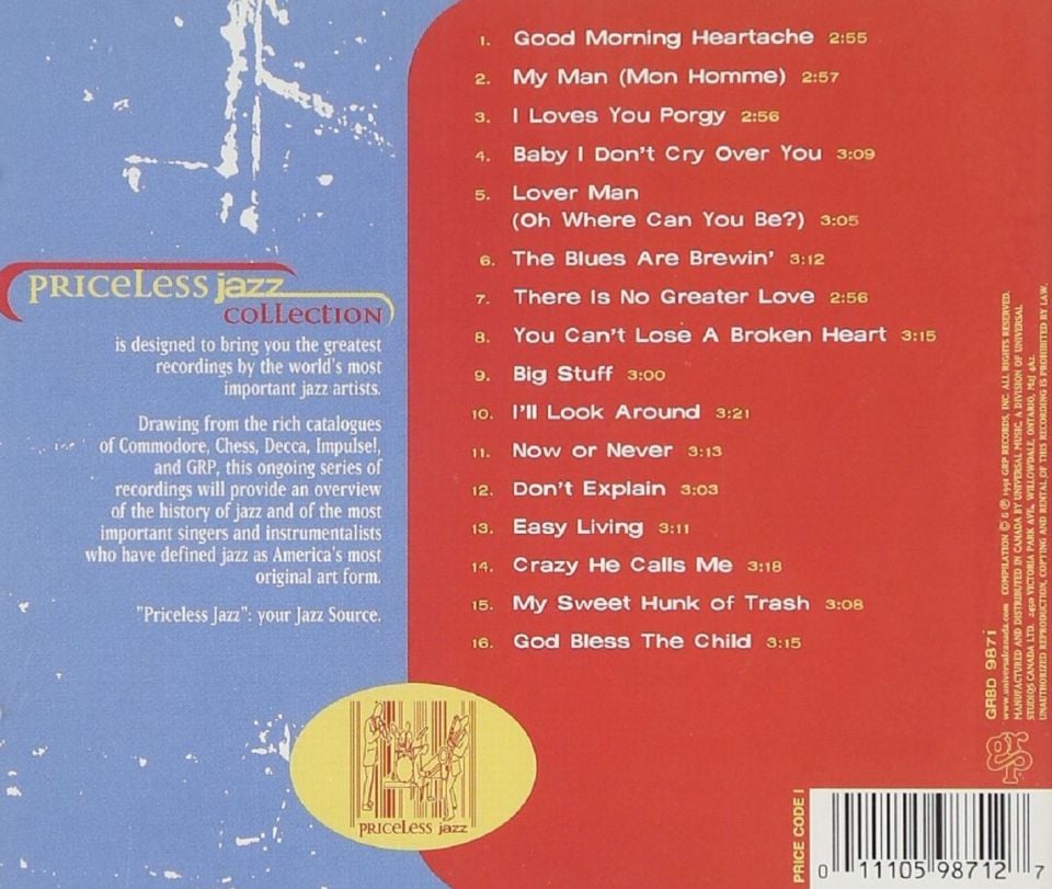 BILLIE HOLIDAY - PRICELESS JAZZ COLLECTION (CD) (1997)