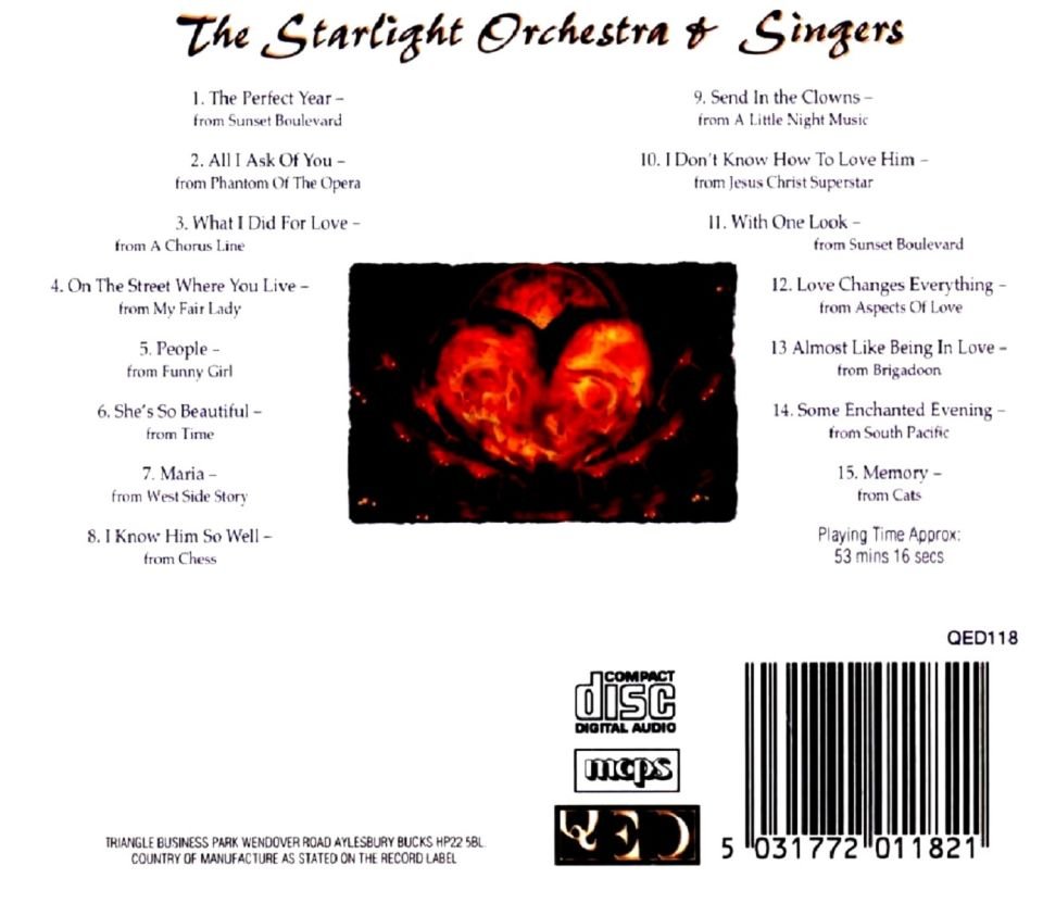 THE STARLIGHT ORCHESTRA & SINGERS - LOVE AT THE THEATRE (CD) (2011)