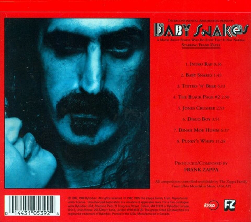 FRANK ZAPPA - BABY SNAKES (CD) (1995)