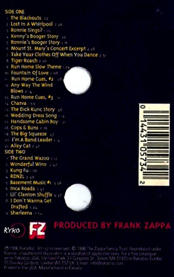 FRANK ZAPPA - THE LOST EPISODES (MC) (1996)