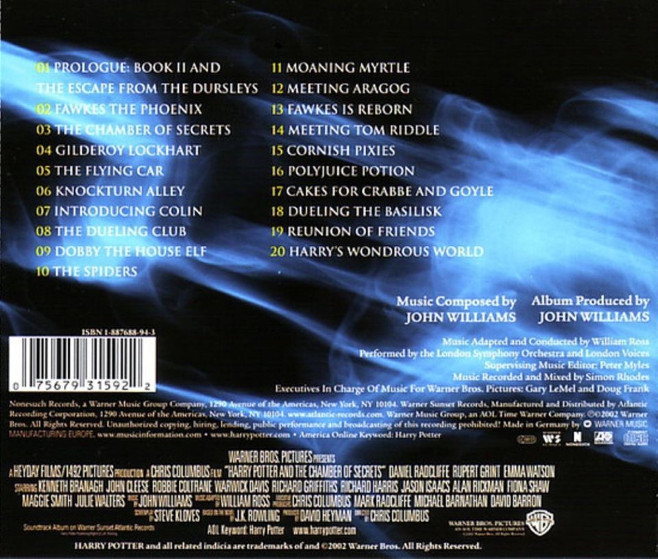 HARRY POTTER AND THE CHAMBER OF SECRETS - SOUNDTRACK (CD)