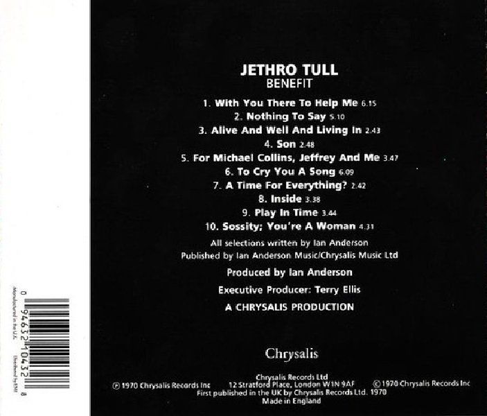 JETHRO TULL - BENEFIT (CD) (1970)