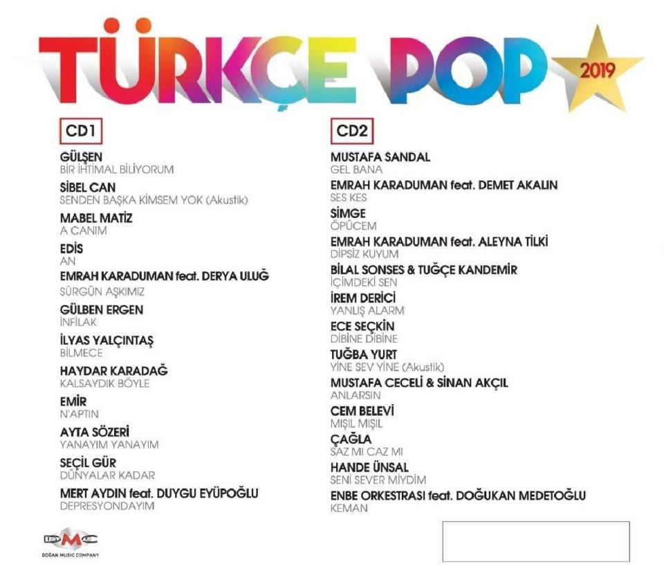 TÜRKÇE POP 2019 - ÇEŞİTLİ SANATÇILAR (2 CD)