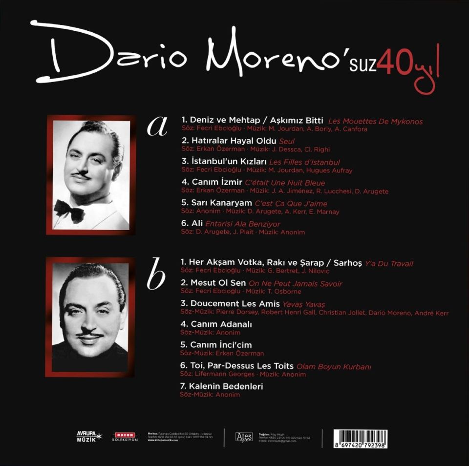 DARIO MORENO - DARIO MORENO'SUZ 40 YIL (LP)