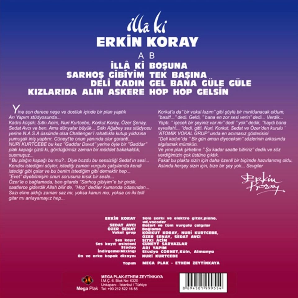 ERKİN KORAY - İLLA Kİ (LP) (TURUNCU RENKLİ)