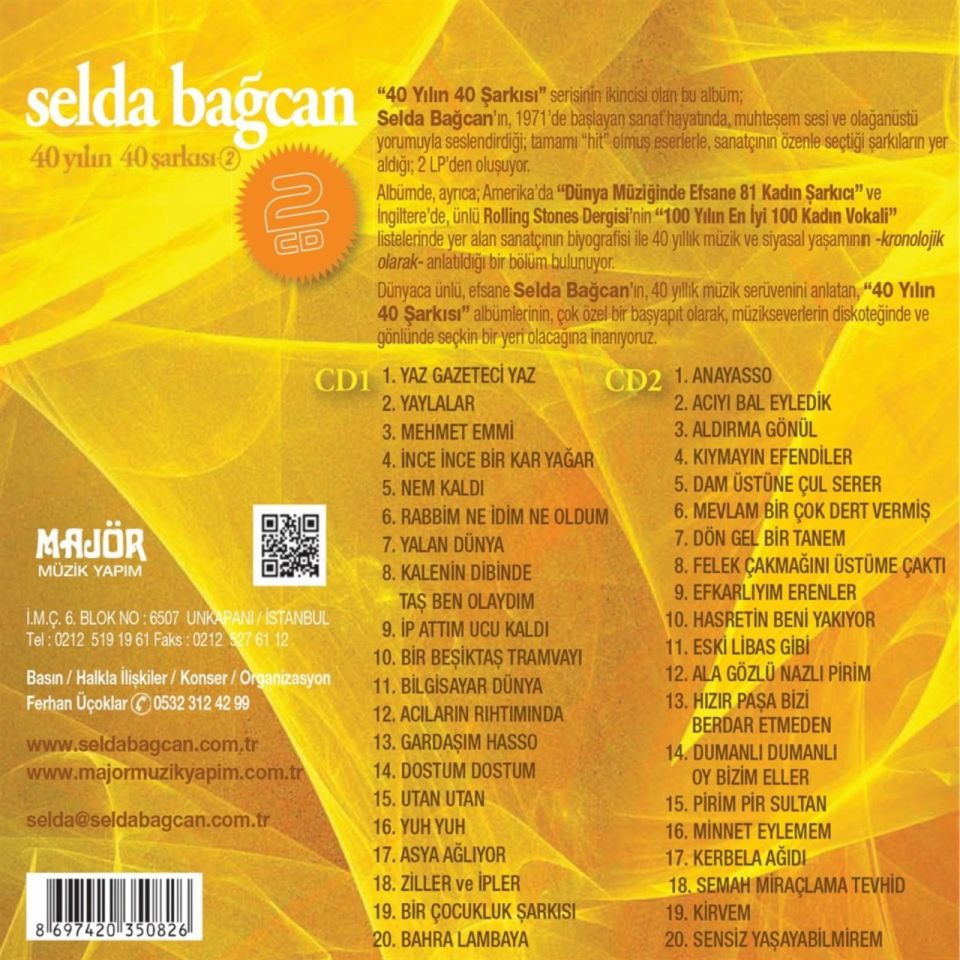 SELDA BAĞCAN - 40 YILIN 40 ŞARKISI VOL.2 (2 CD)