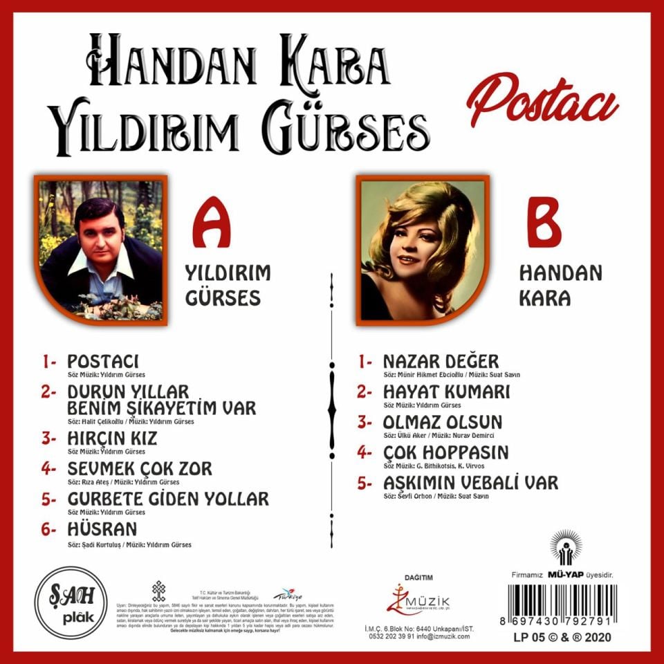 HANDAN KARA & YILDIRIM GÜRSES - POSTACI (LP)