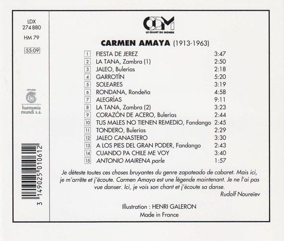 CARMEN AMAYA - GRANDES FIGURES DU FLAMENCO