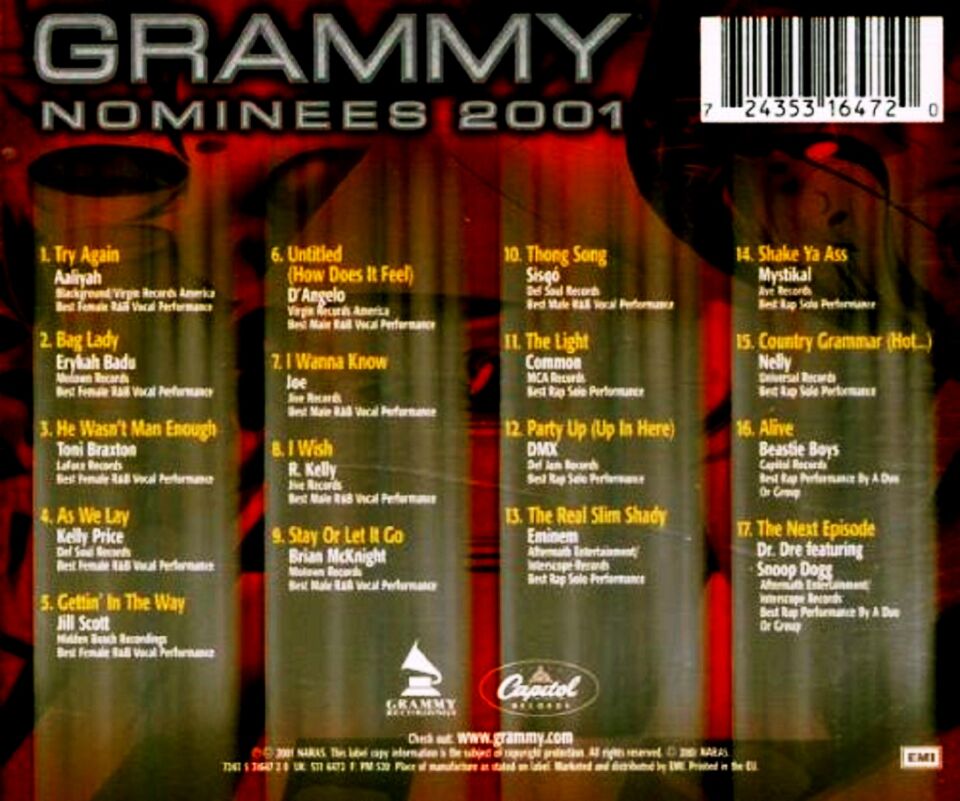 GRAMMY R&B RAP NOMINEES 2001 - VARIOUS (CD) (2001)