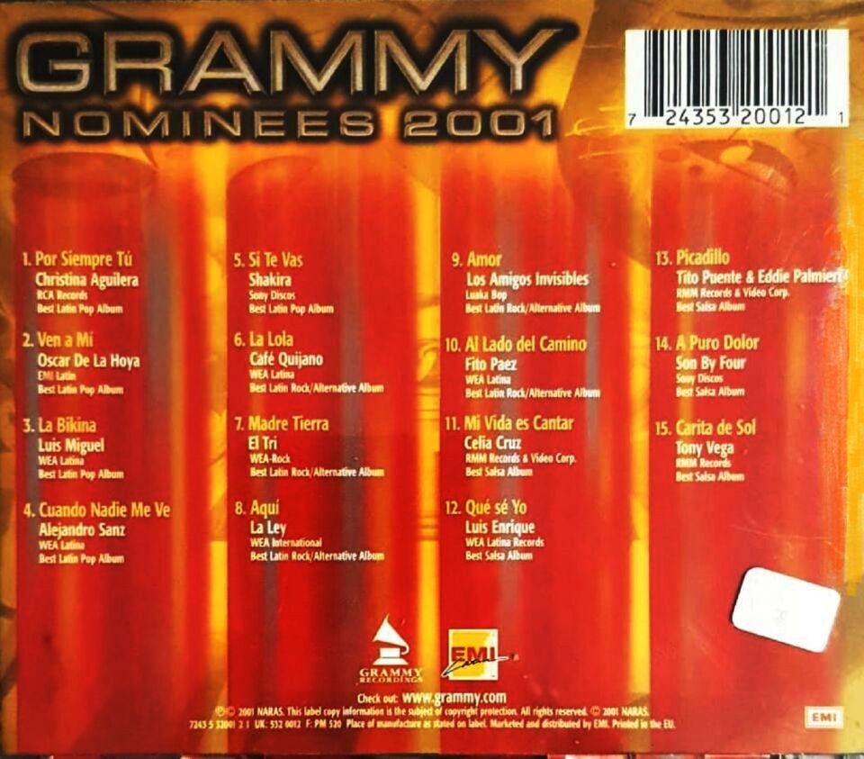 GRAMMY LATIN NOMINEES 2001 - VARIOUS ARTISTS (CD) (2001)