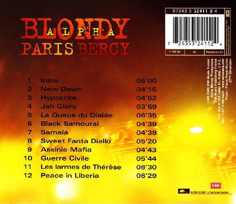 ALPHA BLONDY - PARIS BERCY (CD) (2000)
