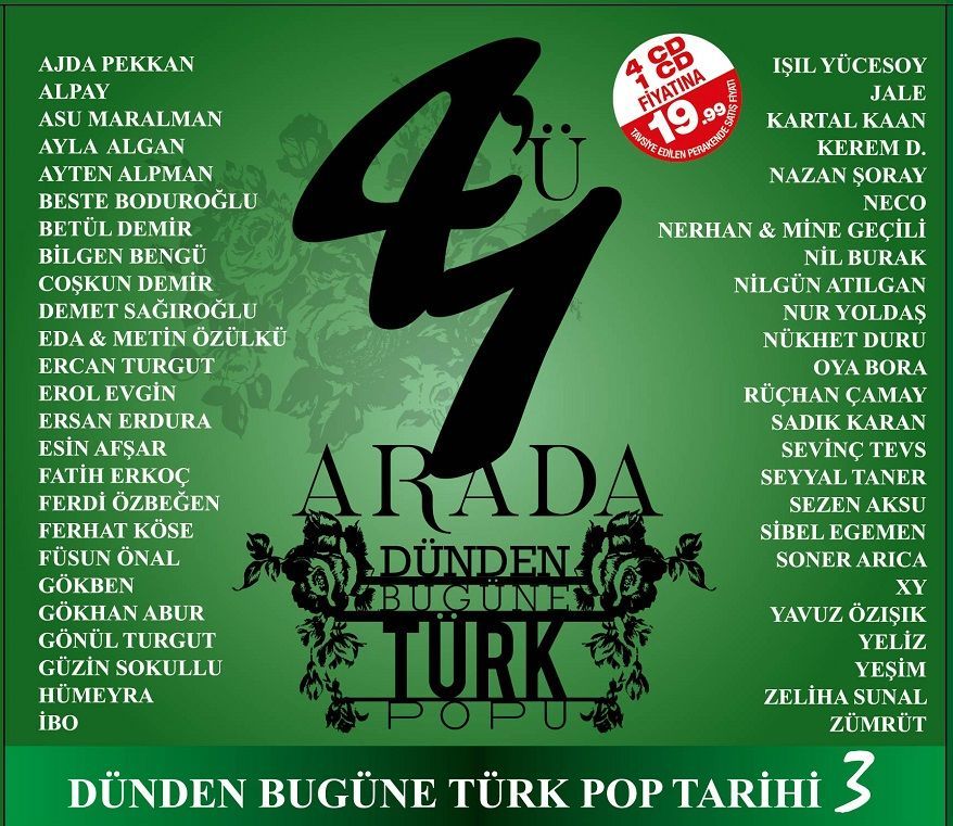 DÜNDEN BUGÜNE TÜRK POPU 3 – 4 ‘Ü 1 ARADA (4 CD)