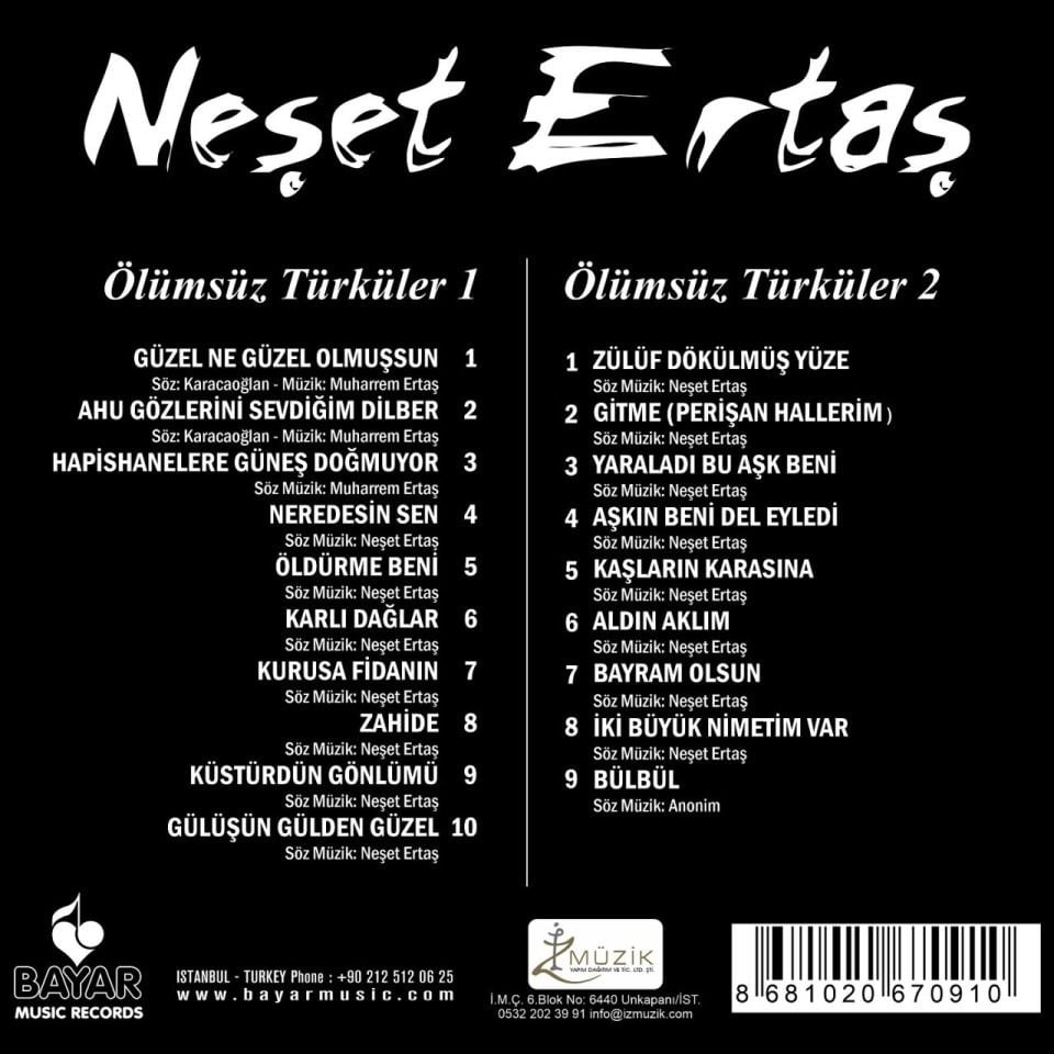 NEŞET ERTAŞ - ÖLÜMSÜZ TÜRKÜLER VOL.1 + VOL.2