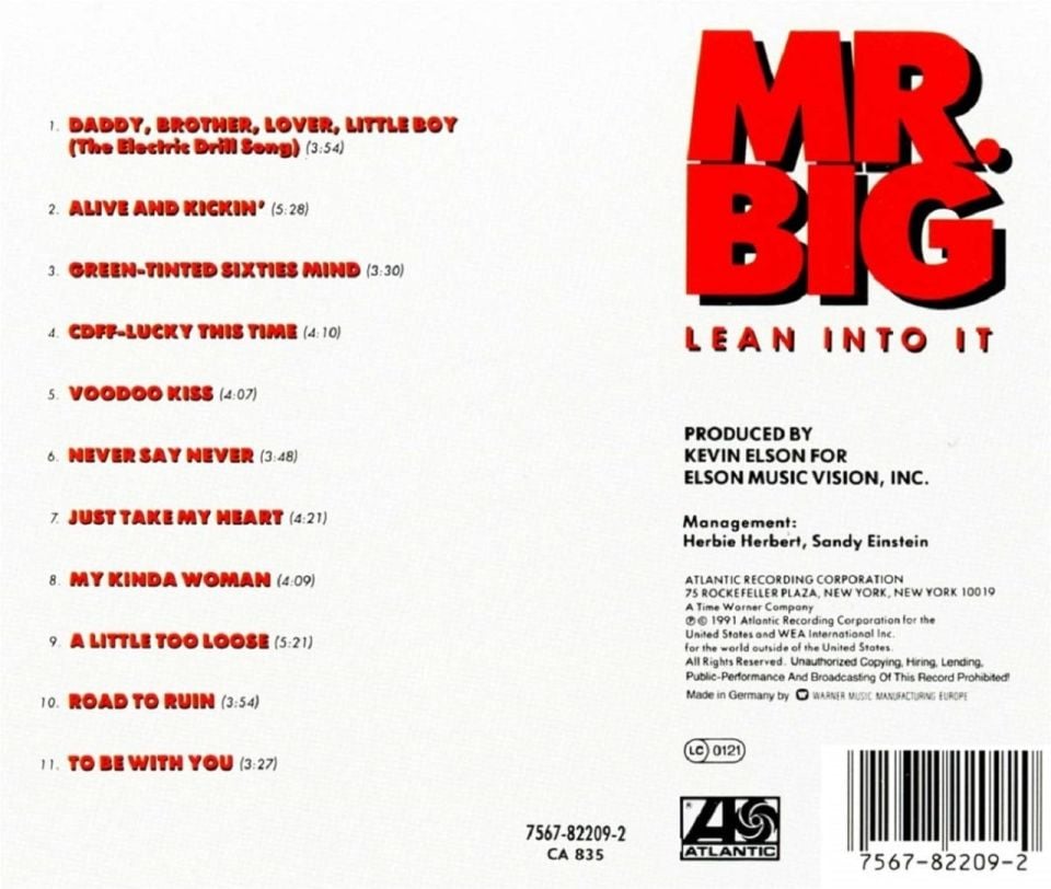 MR. BIG - LEAN INTO IT