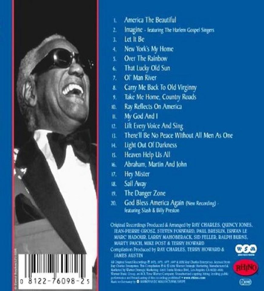 RAY CHARLES - SINGS FOR AMERICA (CD) (2002)