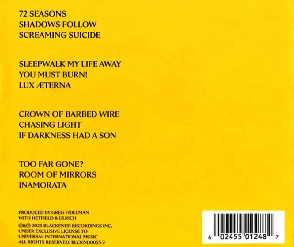 METALLICA - 72 SEASONS (CD)