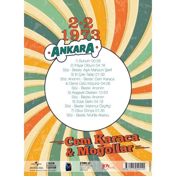 CEM KARACA & MOĞOLLAR, 2.2.1973 ANKARA (CD)