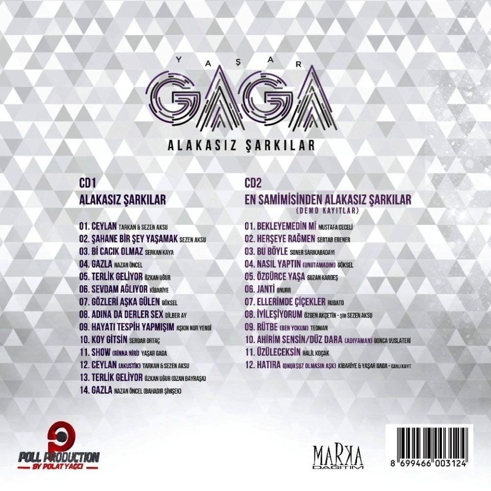 YAŞAR GAGA - ALAKASIZ ŞARKILAR (2 CD)