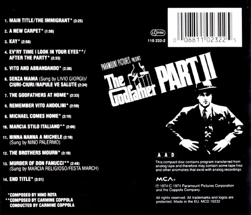 THE GODFATHER - PART 2 (SOUNDTRACK) (CD)(1991)