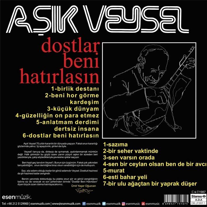 AŞIK VEYSEL - DOSTLAR BENİ HATIRLASIN (LP)