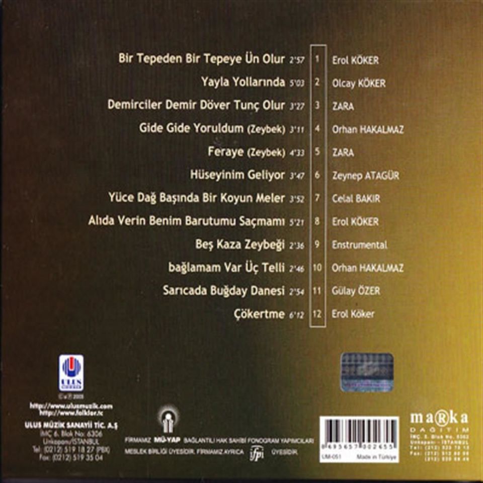 TÜRKÜLERLE TÜRKİYE (TÜRKİYE WITH FOLK SONGS) - 48 MUĞLA (CD)